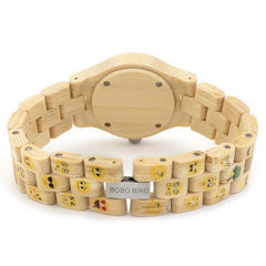 Lovely emoji Wooden Watch With Wooden BOX