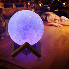 16/2 Color Changing 3D Moon Lamp With Remote Control