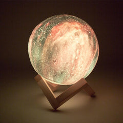 3D Color Changing Galaxy Moon Lamp