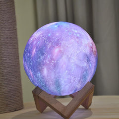 3D Color Changing Galaxy Moon Lamp