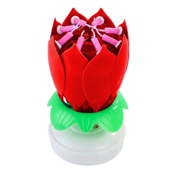 Flower Rotating Happy Birthday Candle