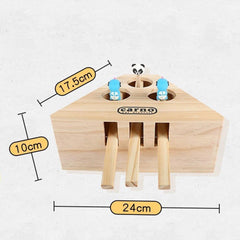 3/5-Hole Wooden Imitation Mole Mouse Playing Cat Game